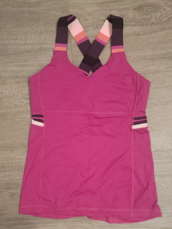 lululemon athletica Tops - lululemon Magenta Tank with Striped Crisscross Straps- ombre purple pink